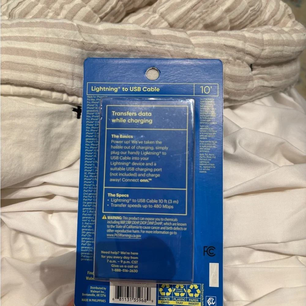 On Running White Lightning to USB Cable 10 ft